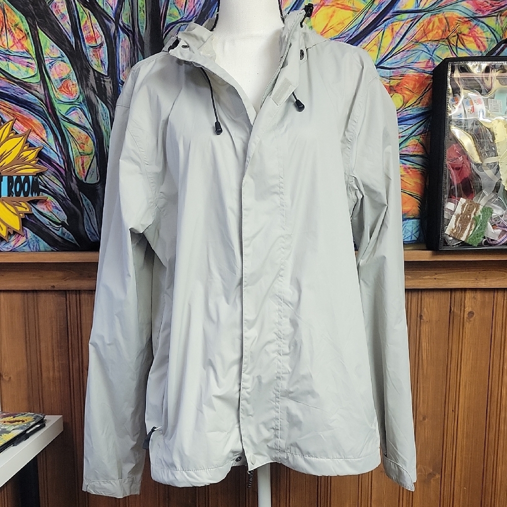 Puise Woman  Light Gray  Rain Coat Hooded Jacket